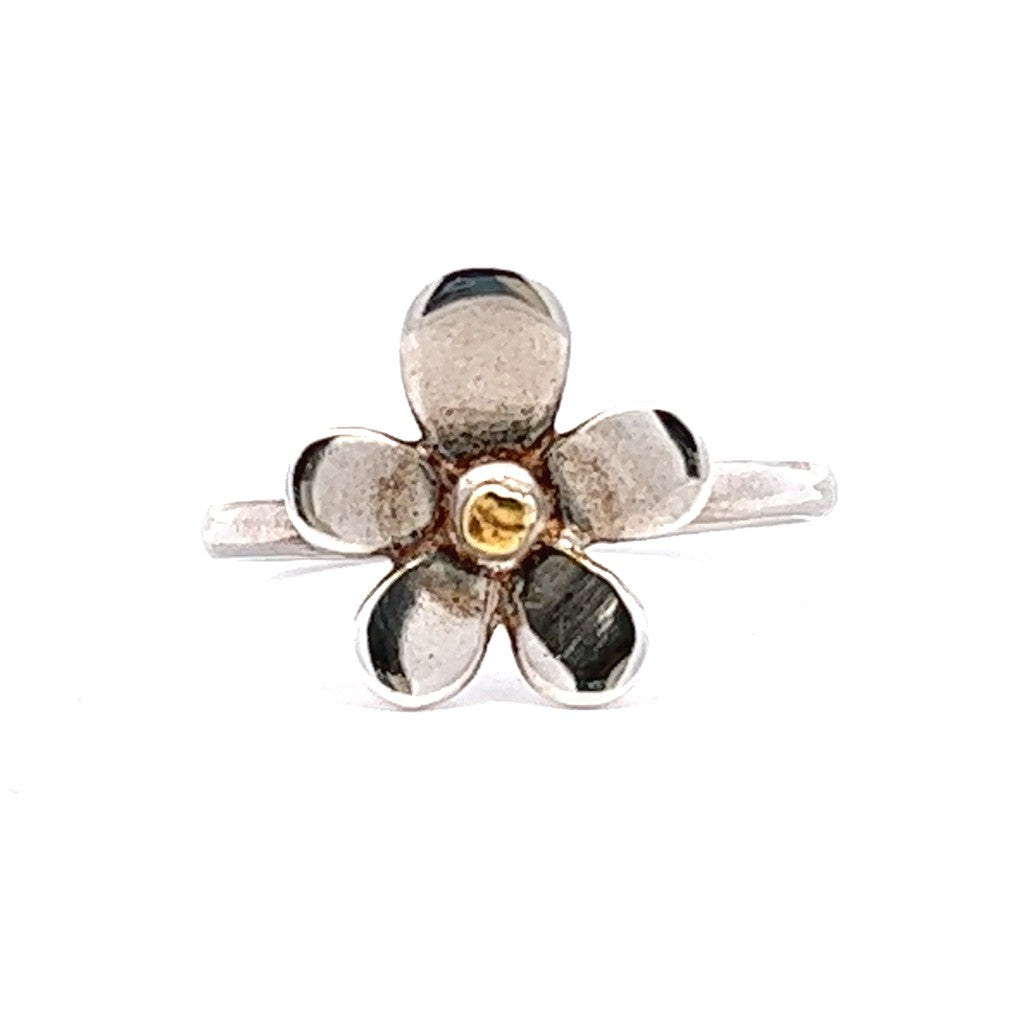 Flower Free Form Ring Sterling Silver Size 7