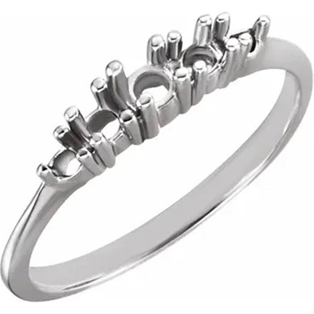 1/2 Anniversary Style Diamond Wedding Band 14 Karat Gold White with Diamonds & Diamonds Accent size 6.25