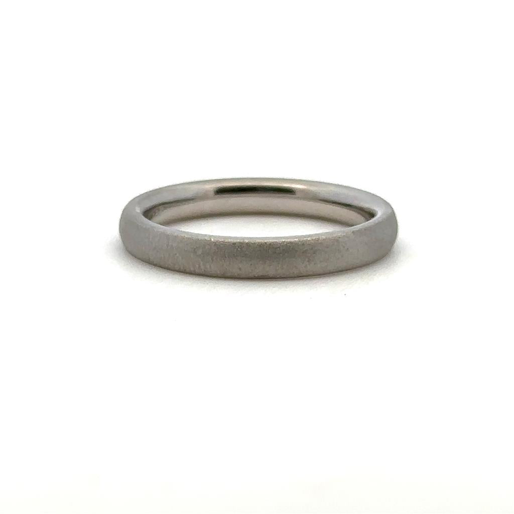 Straight Solid Style Wedding Band Platinum White 3mm wide size 8