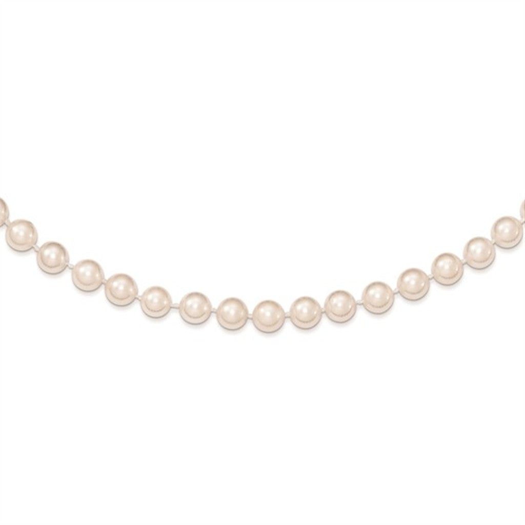 Single Strand 18" Cultured 7mm Round Akoya Pearl Necklace