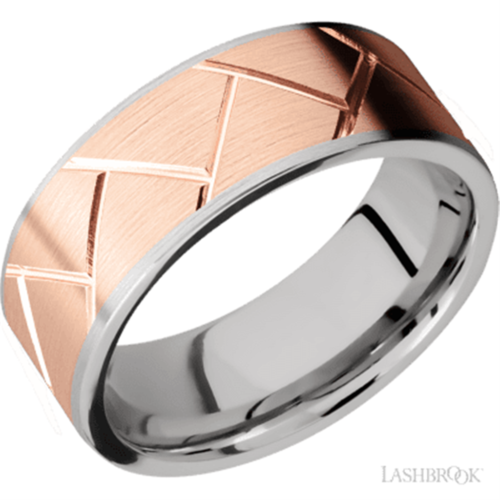 Solid Style Wedding Band 14 Karat Gold White 8mm wide size 10
