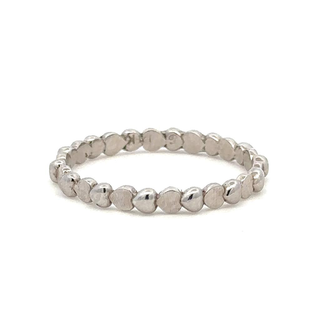 Stack-Able Fashion Ring 2 mm wide 14 Karat Gold White Size 6.25