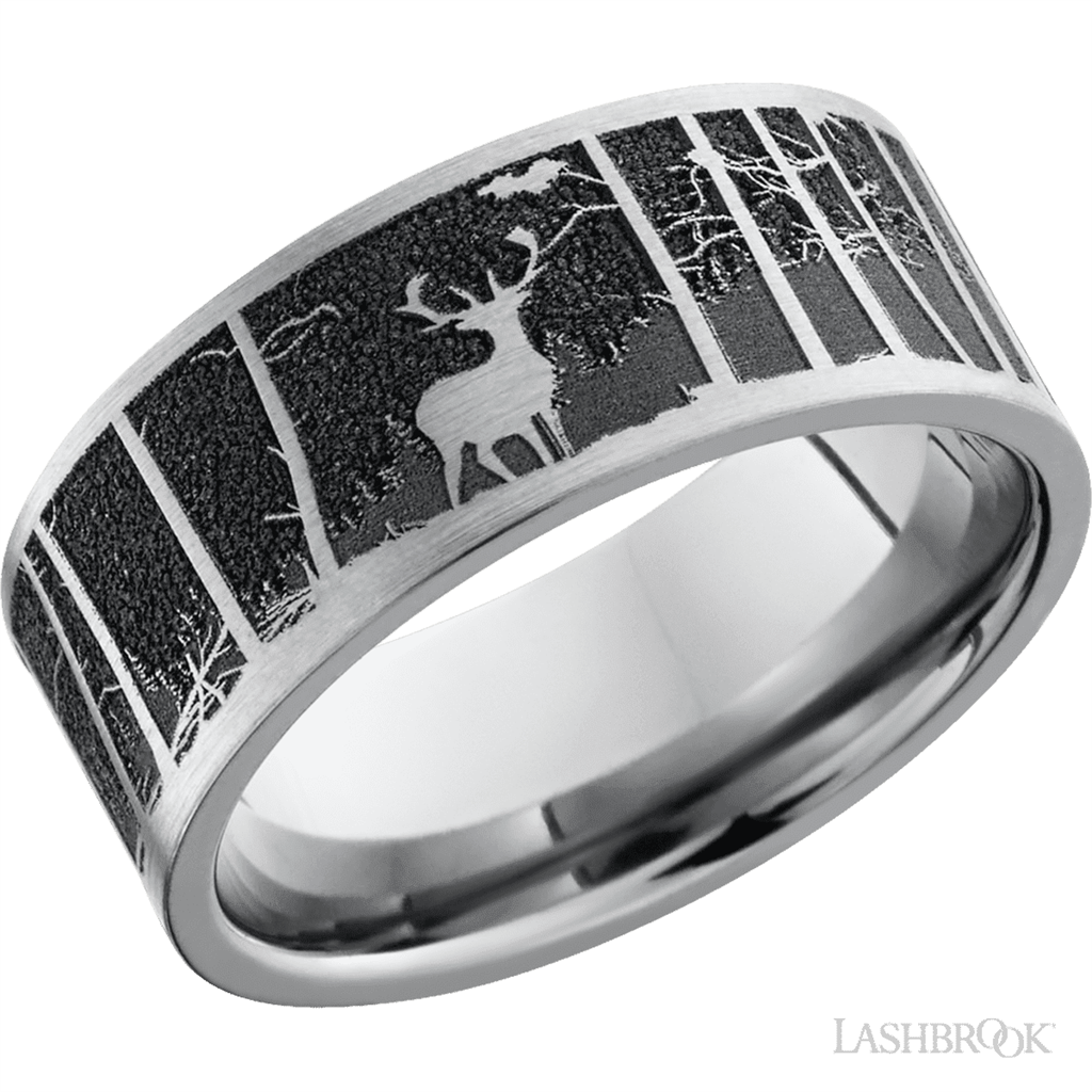 White Titanium Alternative Metal Ring 9mm wide Size 10
