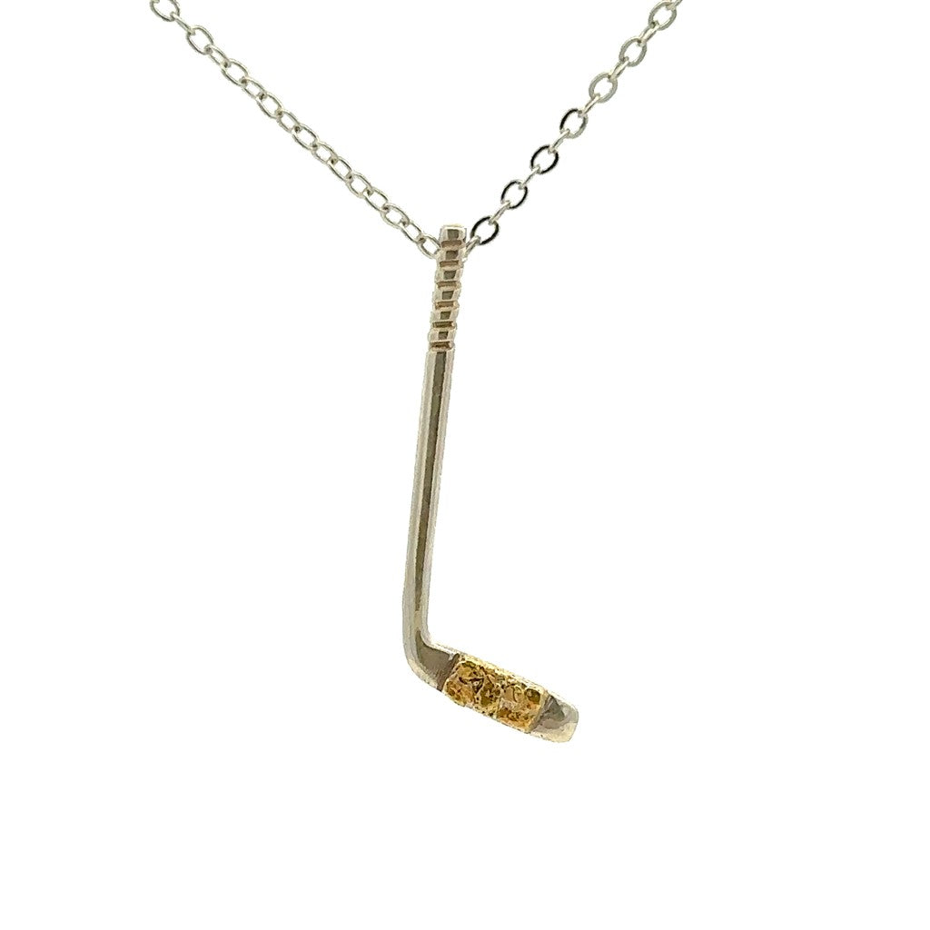 Slider Style Hockey Pendant 10 Karat Gold & Alaskan Gold Nugget