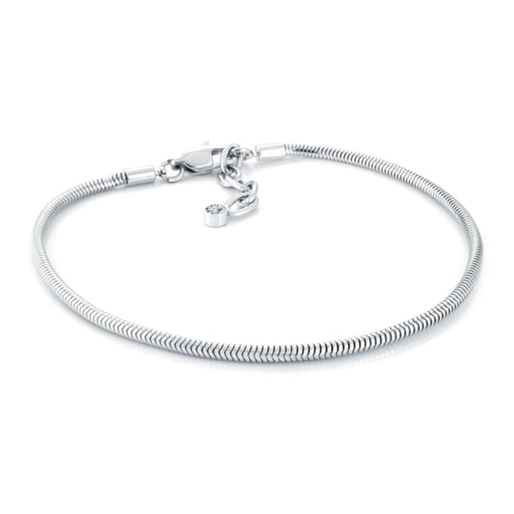 Fancy Link Alternative Metal Bracelet Stainless Steel White Color 10" Long