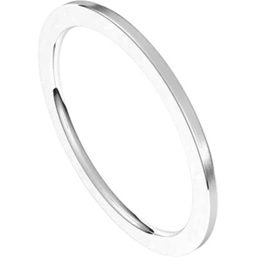 Straight Solid Wedding Band Prec Metal Womens 10 Karat Gold White Size 7.5
