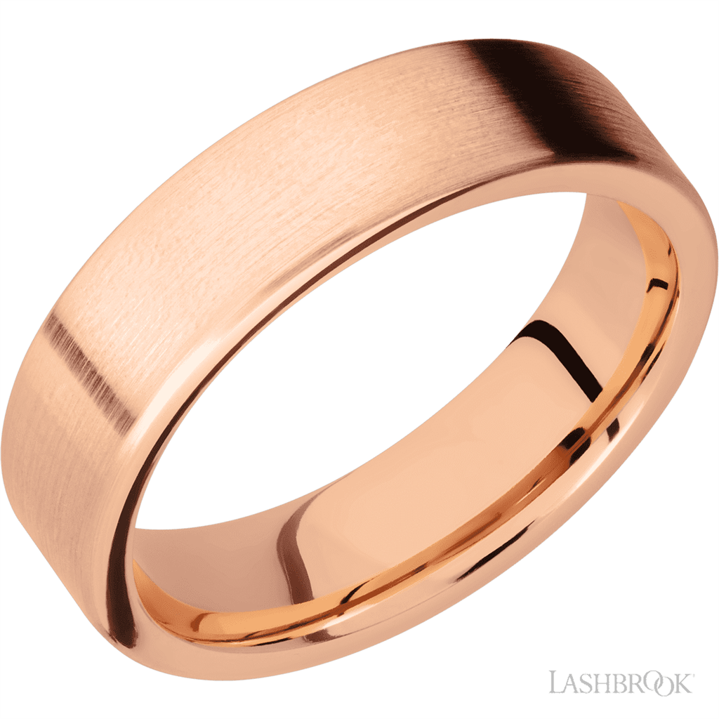 Straight Solid Style Wedding Band 14 Karat Gold Rose 6mm wide size 10