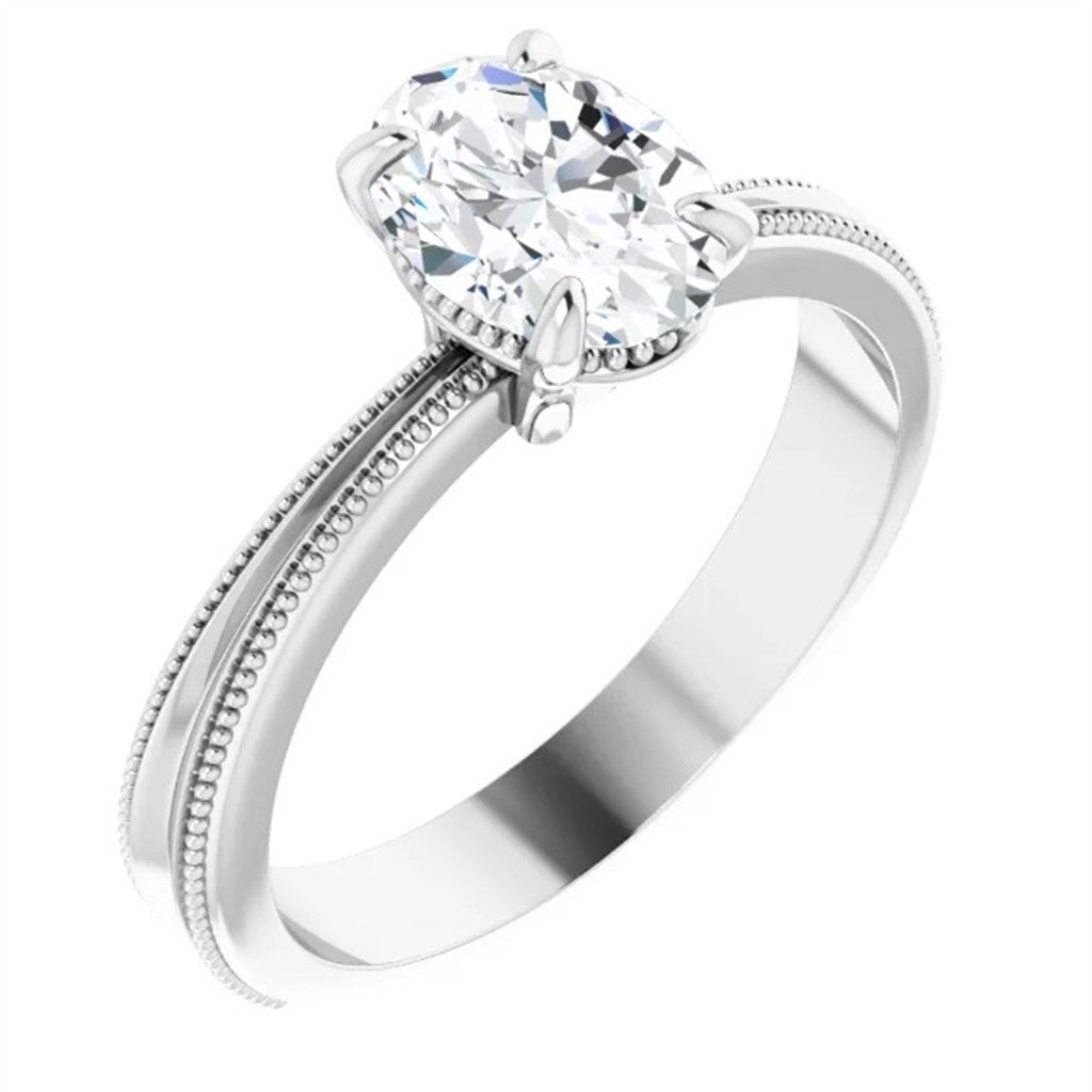 1 Carat Solitare Style Engagement Ring White 14 Karat Gold Size 7