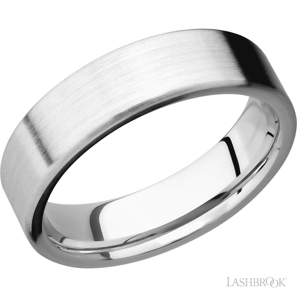 Straight Solid Style Wedding Band 14 Karat Gold White 6mm wide size 10