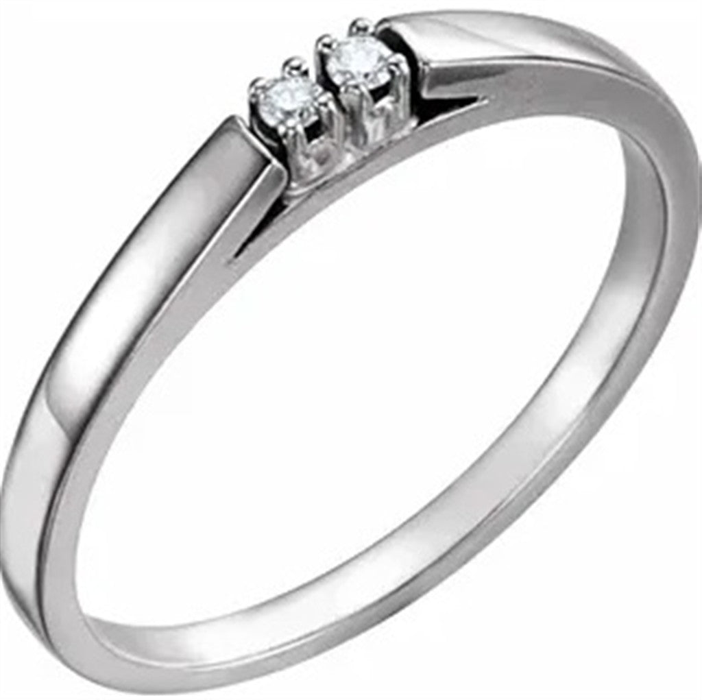 Stack-Able Style Diamond Wedding Band Base Metal White with Diamonds size 6.25