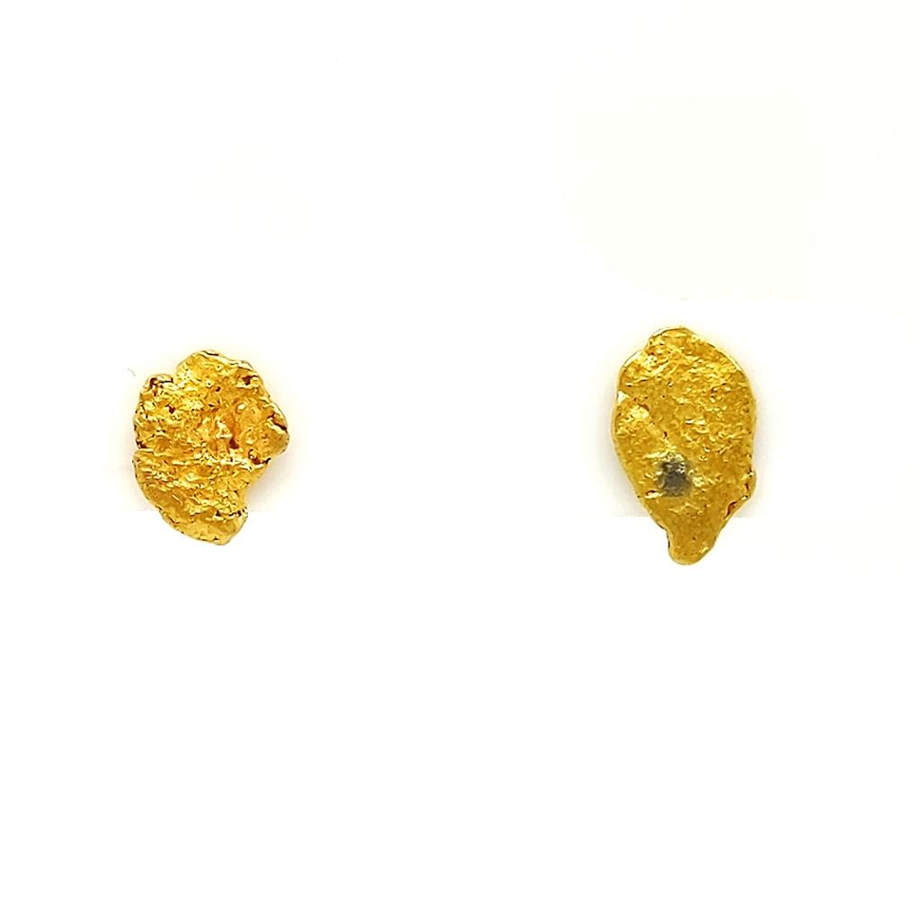 Alaskan Gold Nugget Earrings Stud on 14 KT Yellow Ear Posts