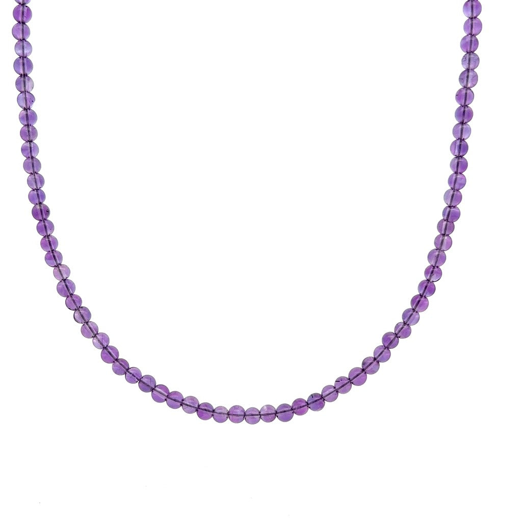 Amethyst Strand Necklace With a Sterling Silver Clasp 15.5" Long