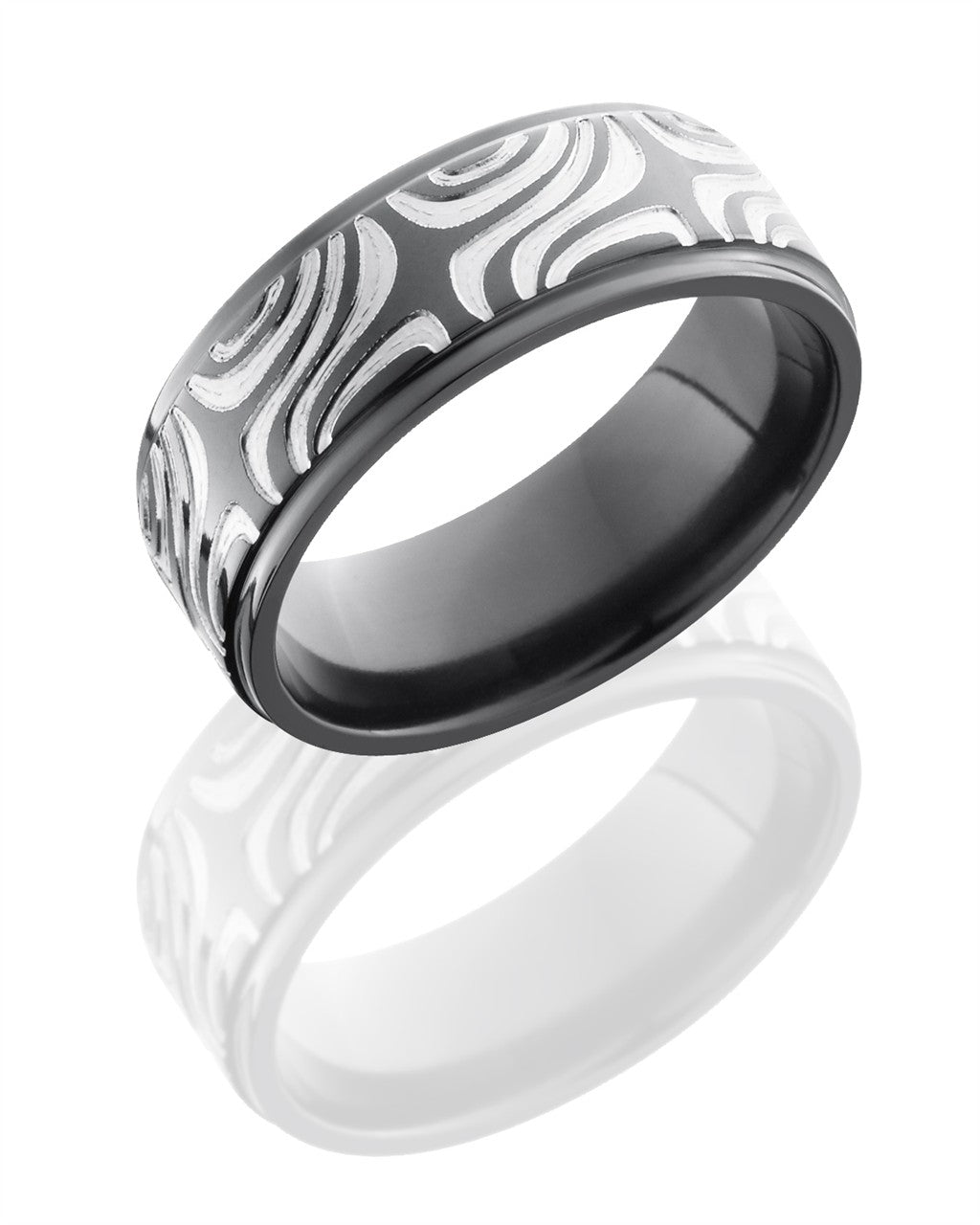 Black Zirconium Alternative Metal Ring 8mm wide Size 10.5