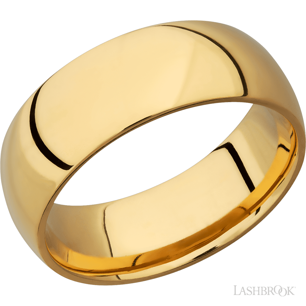 Solid Style Wedding Band 14 Karat Gold Yellow 8mm wide size 10