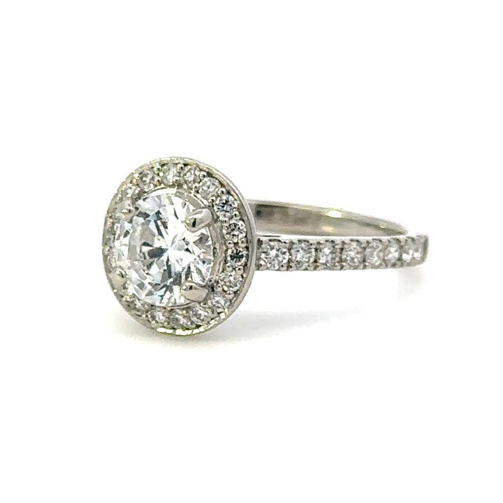 Halo Style Diamond Engagement Ring Platinum White 
(Center Stone Not Included)
