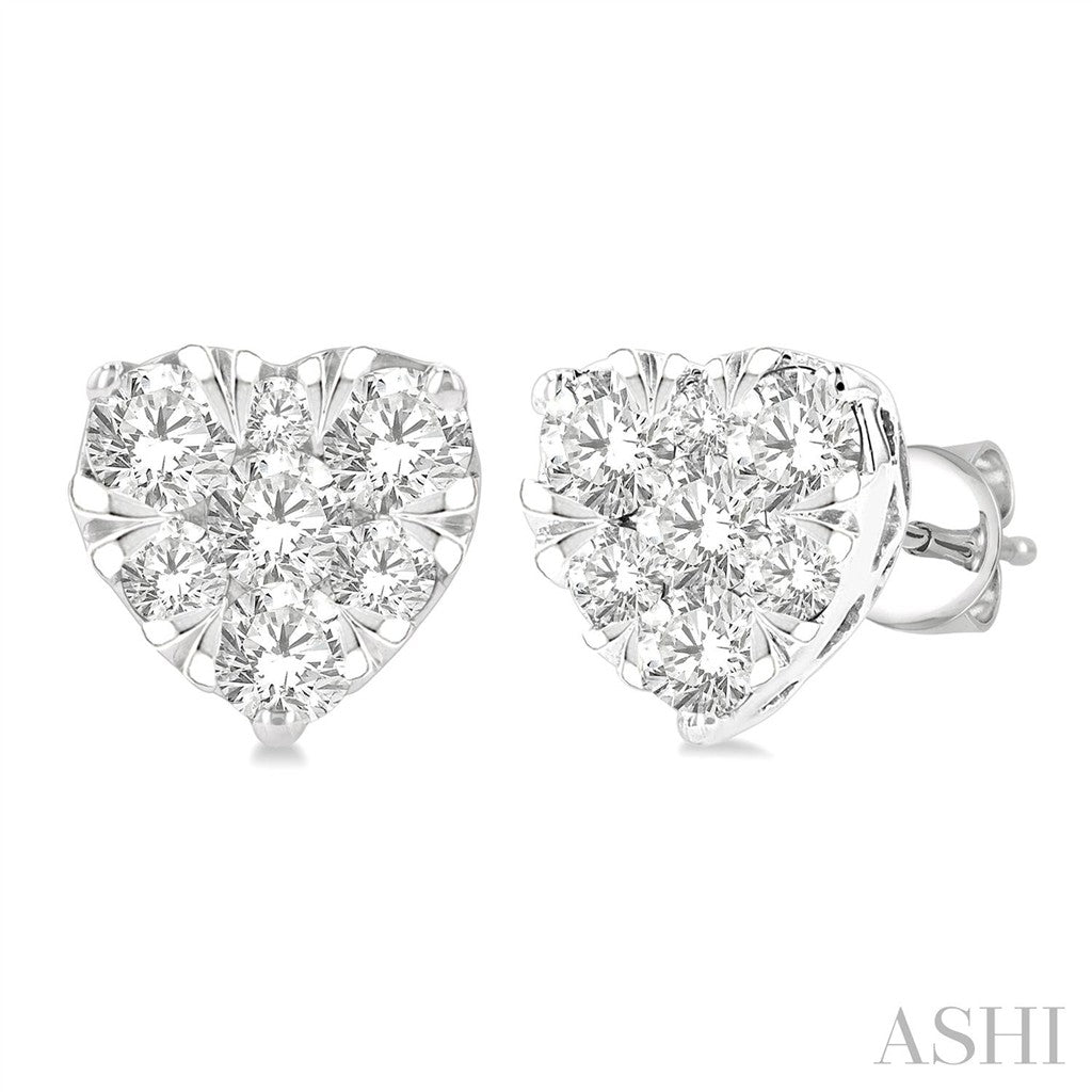 Diamonds Love Bright Earrings 14 Karat Gold White 0.76 Carat Total Weight