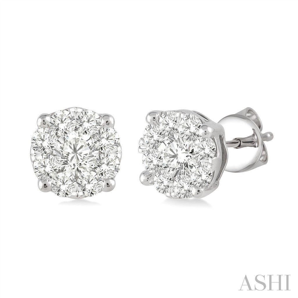Diamonds Love Bright Earrings 14 Karat Gold White 0.76 Carat Total Weight