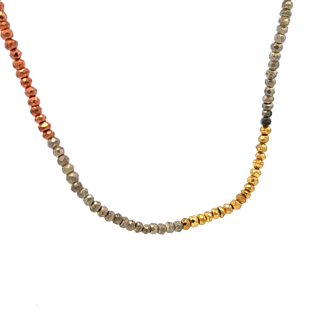 Pyrite Strand Necklace With a .925 Clasp 18" Long