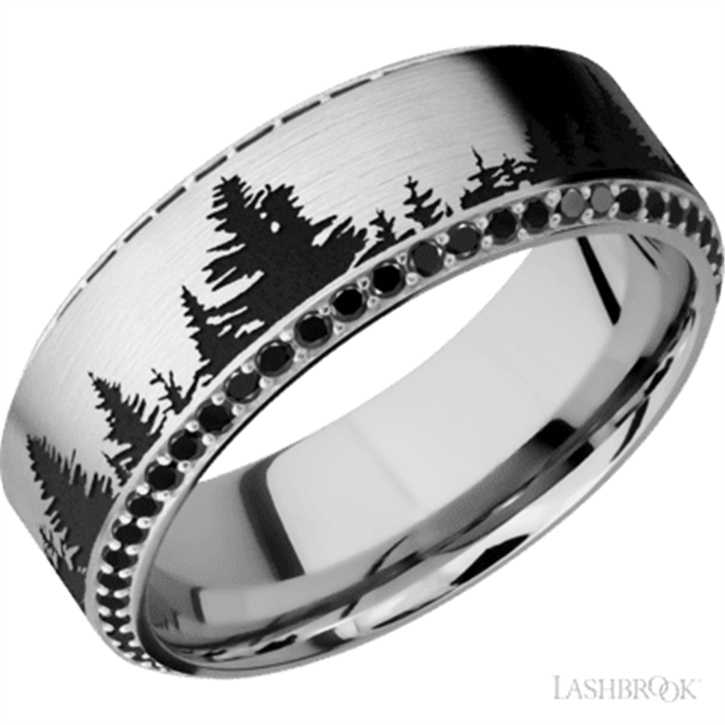 Eternity Style Wedding Band 14 Karat Gold White 8mm wide with Diamonds size 10
