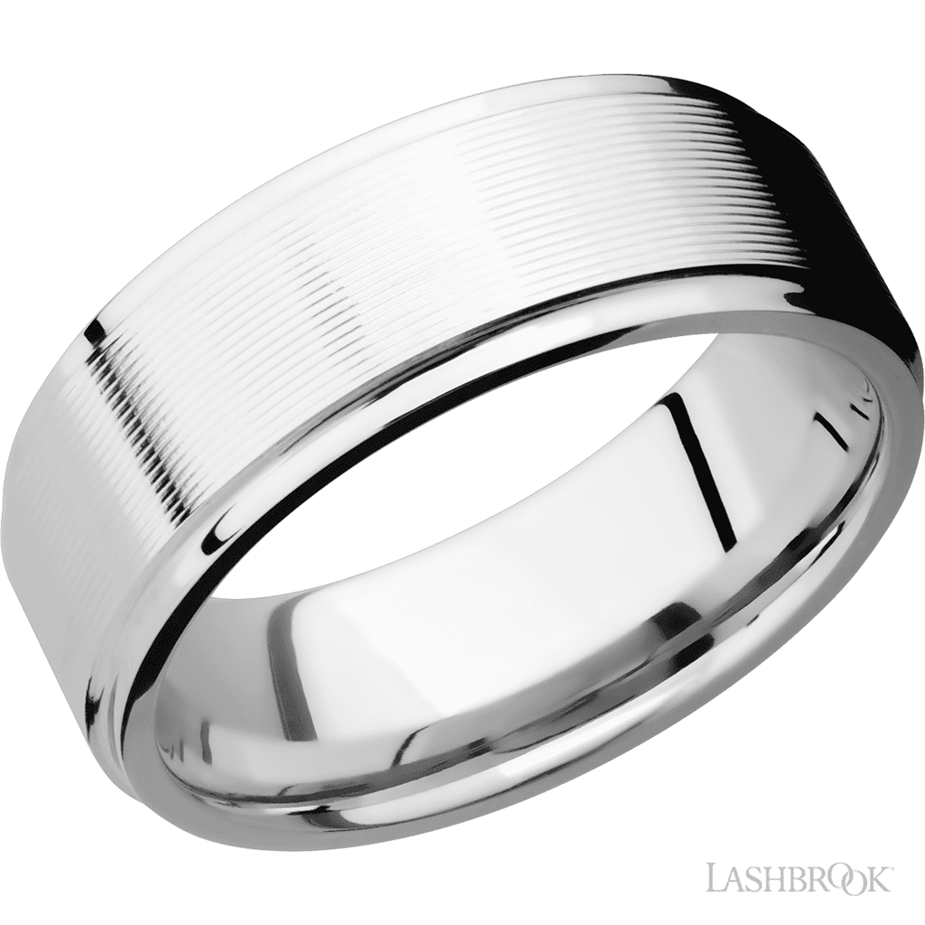 Straight Solid Style Wedding Band 14 Karat Gold White 8mm wide size 10