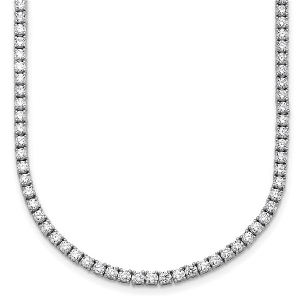 In Line Necklace Lab Diamond 14 Karat Gold White With Lab Diamond 20" Long
