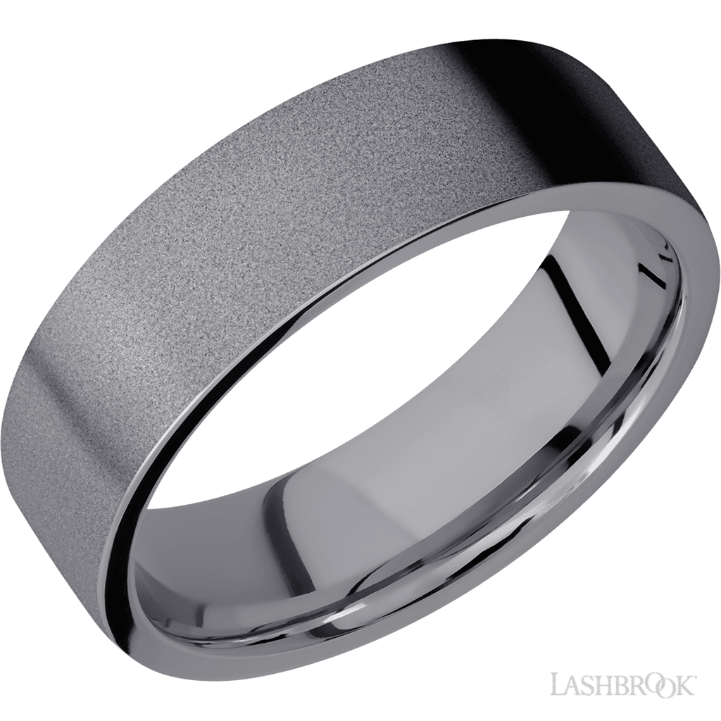 Gunmetal Tantalum Alternative Metal Ring 7mm wide Size 8