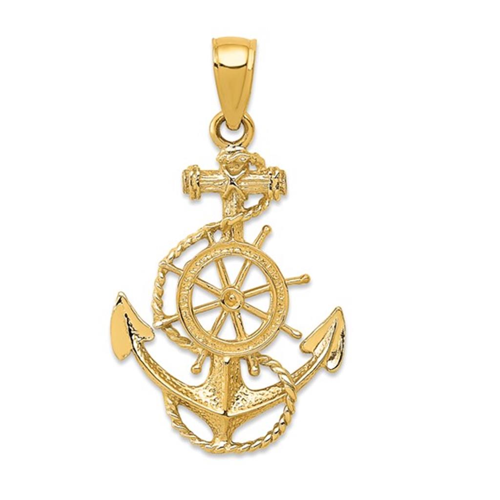 Mariner Cross Pendant 14 Karat Gold Yellow