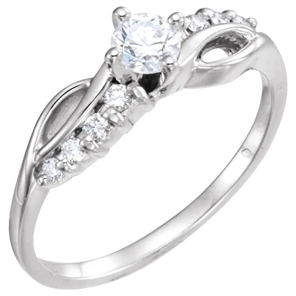 Contemporary Style Diamond Engagement RingBase Metal Yellow