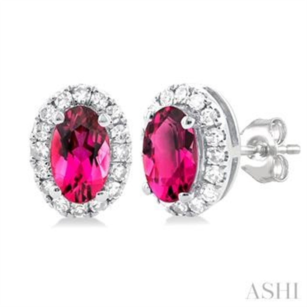 Precious Metal Earrings With Colored Stones