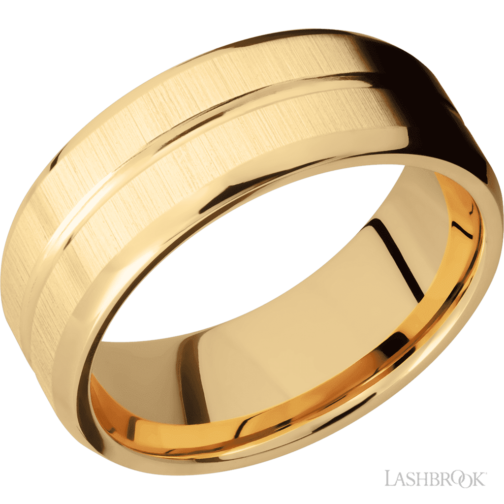 Straight Solid Style Wedding Band 14 Karat Gold Yellow 8mm wide size 10
