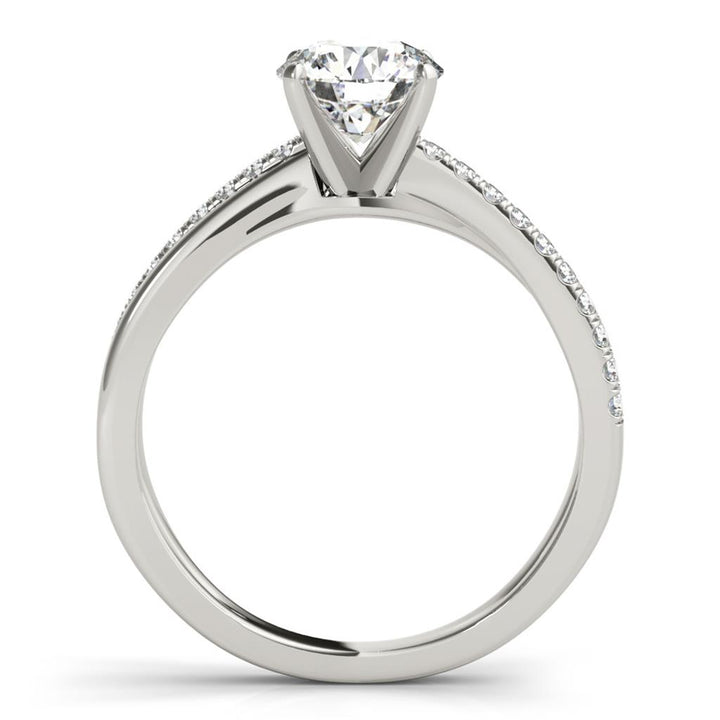Bypass Style Diamond Engagement Ring 14 KT White 
(Center Stone Not Included)