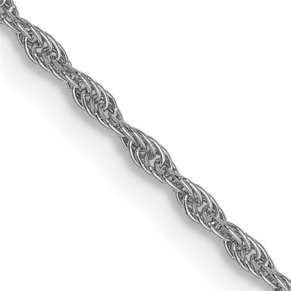 Loose Rope Link Chain 14 KT White 1.3 MM Wide 20' In Length
