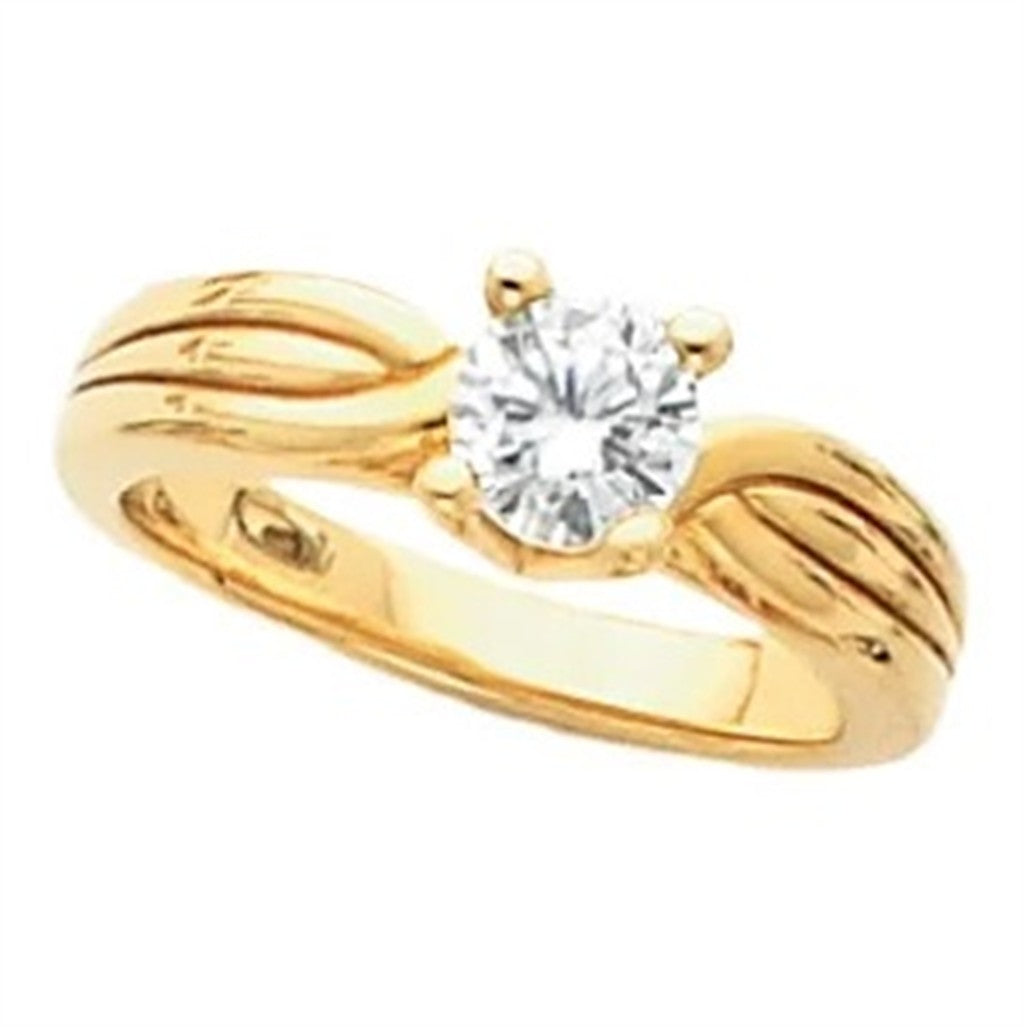 Contemporary Style Diamond Engagement RingBase Metal Yellow