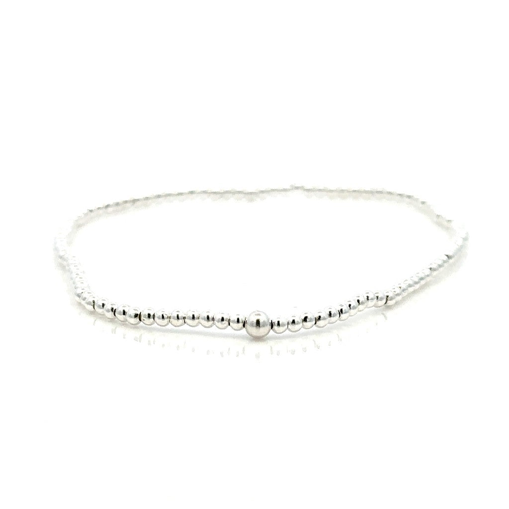 Gemstone Bead Stretch Bracelet 7" Long