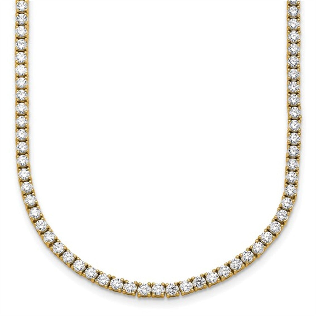 In Line Necklace Lab Diamond 14 Karat Gold Yellow With Lab Diamond 18" Long