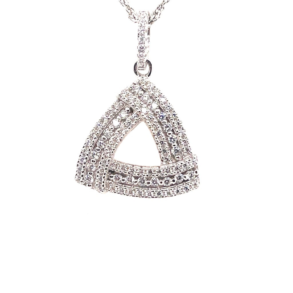 Free Form Pendant Sterling Silver White