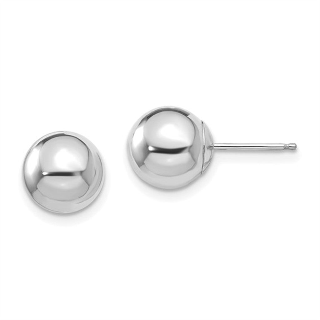Ball Ball Post Precious Metal Earrings 14 Karat Gold White