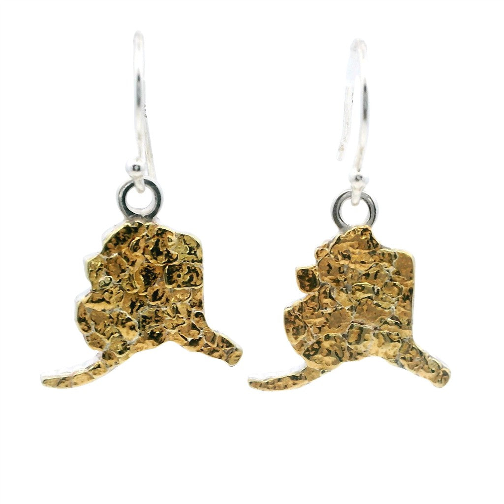 Sterling Silver Earrings Accented with Alaskan Gold Nuggets