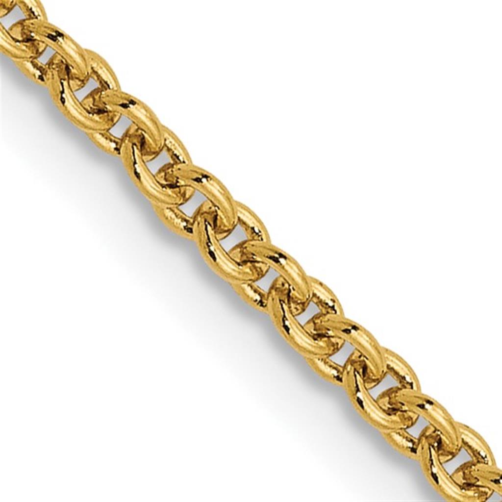 Cable Link Chain 14 KT Yellow 1.8 MM Wide 20' In Length