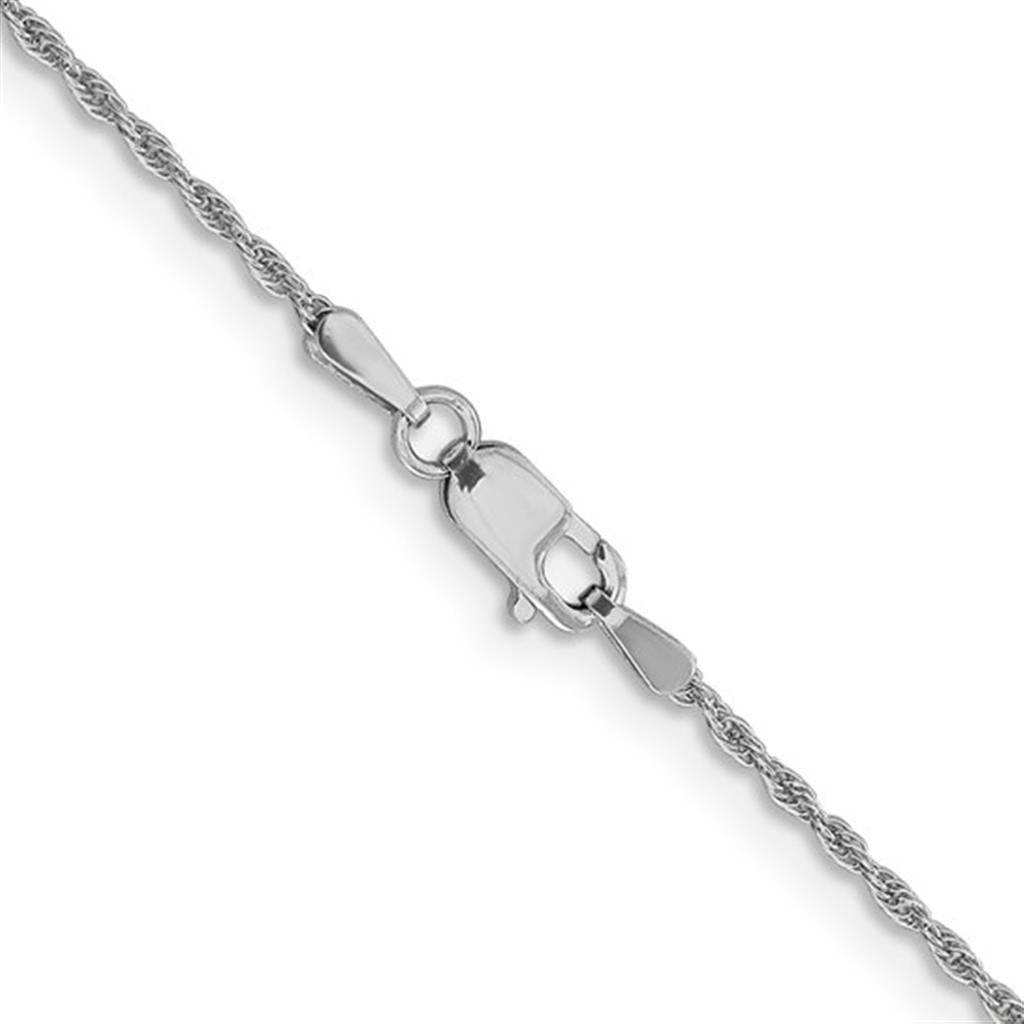Loose Rope Link Chain 14 KT White 1.3 MM Wide 20' In Length