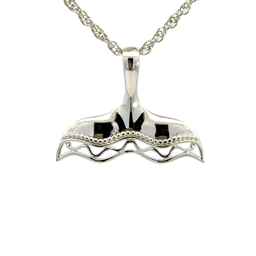 Slider Style Whale Tail Pendant Sterling Silver