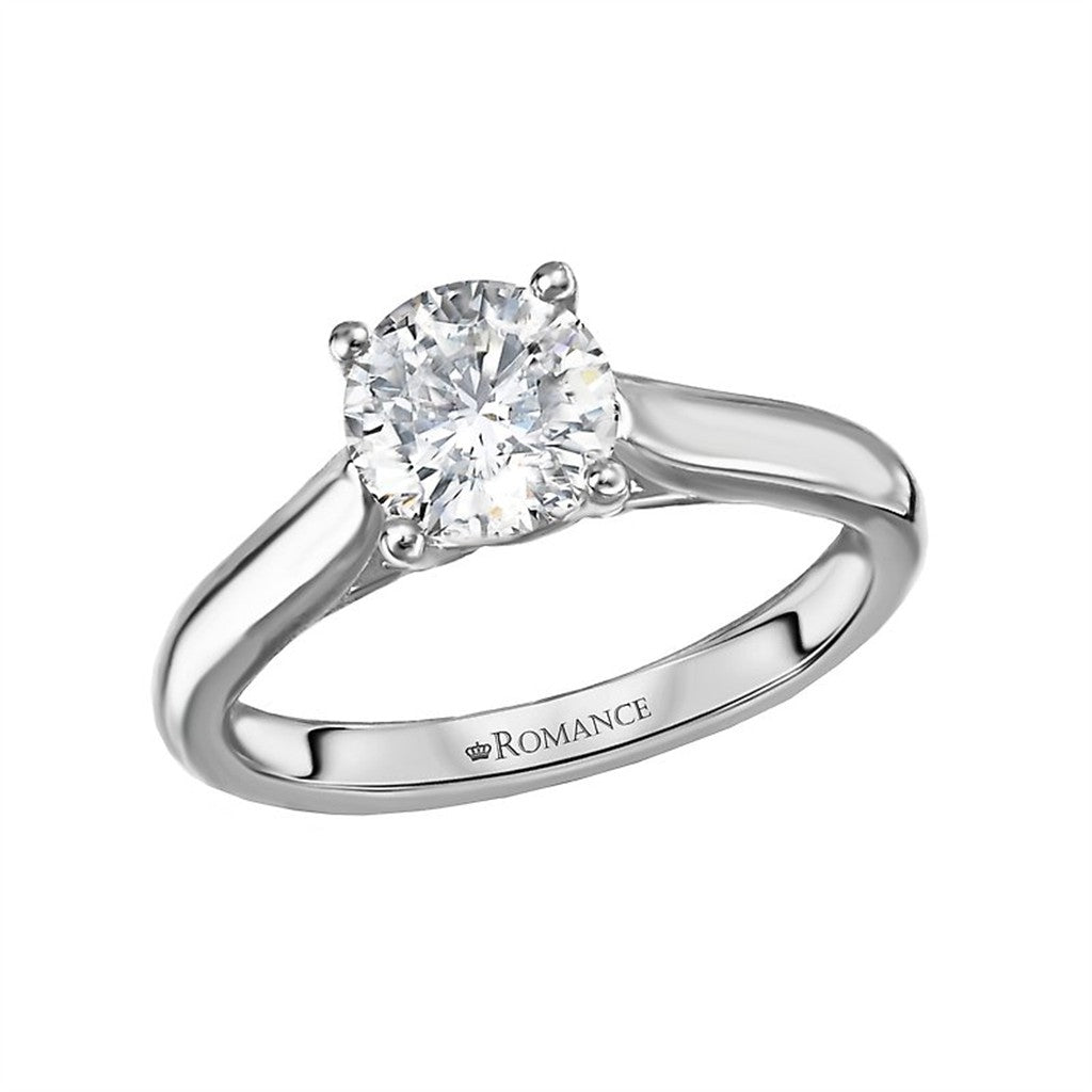 1 Carat Solitare Style Engagement Ring White 14 Karat Gold Size 6 1.00 Carat Round Cubic Zirconia