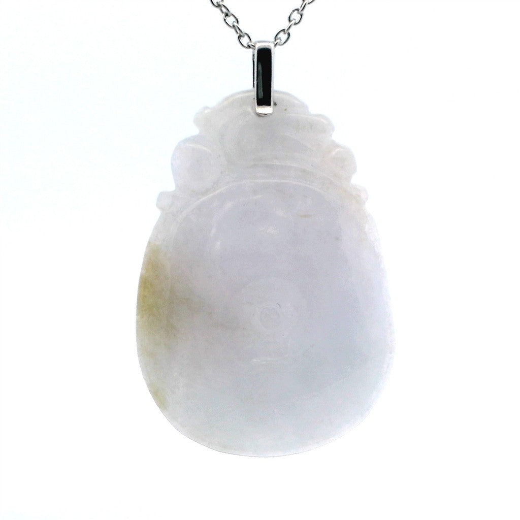 Drop Pendants 14 Karat Gold White with Fantasy Cut White Jade