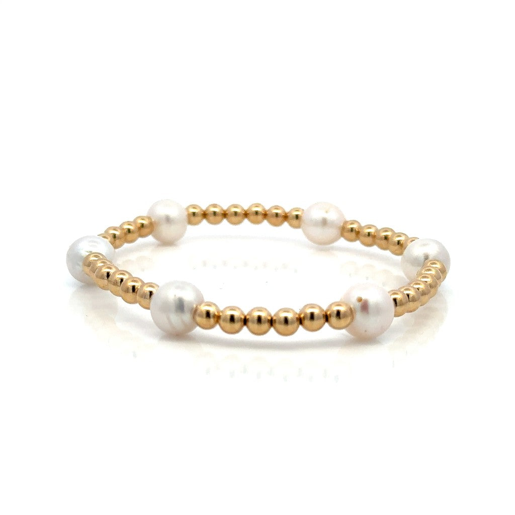 Fresh Water Pearl Bracelet Gold Filled 7" Long