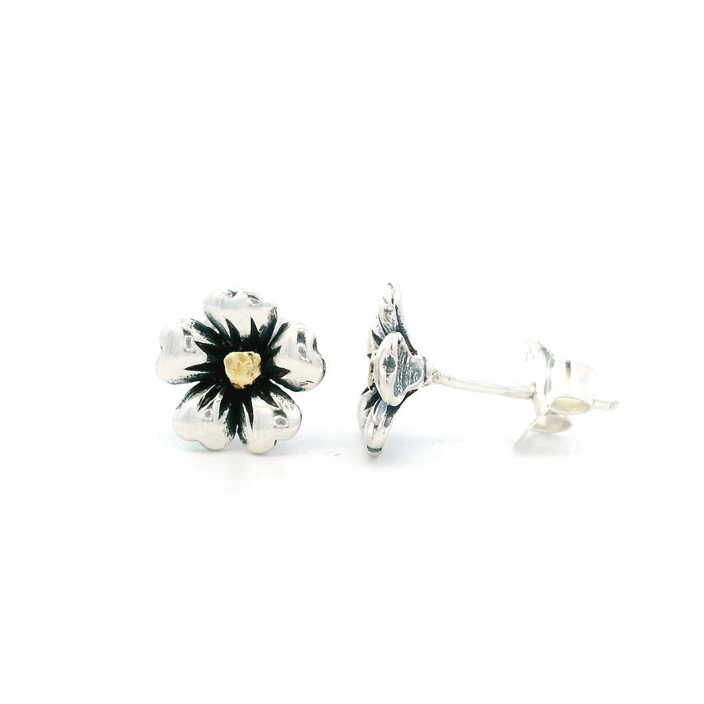 Sterling Silver Earrings Accented with Alaskan Gold Nuggets
