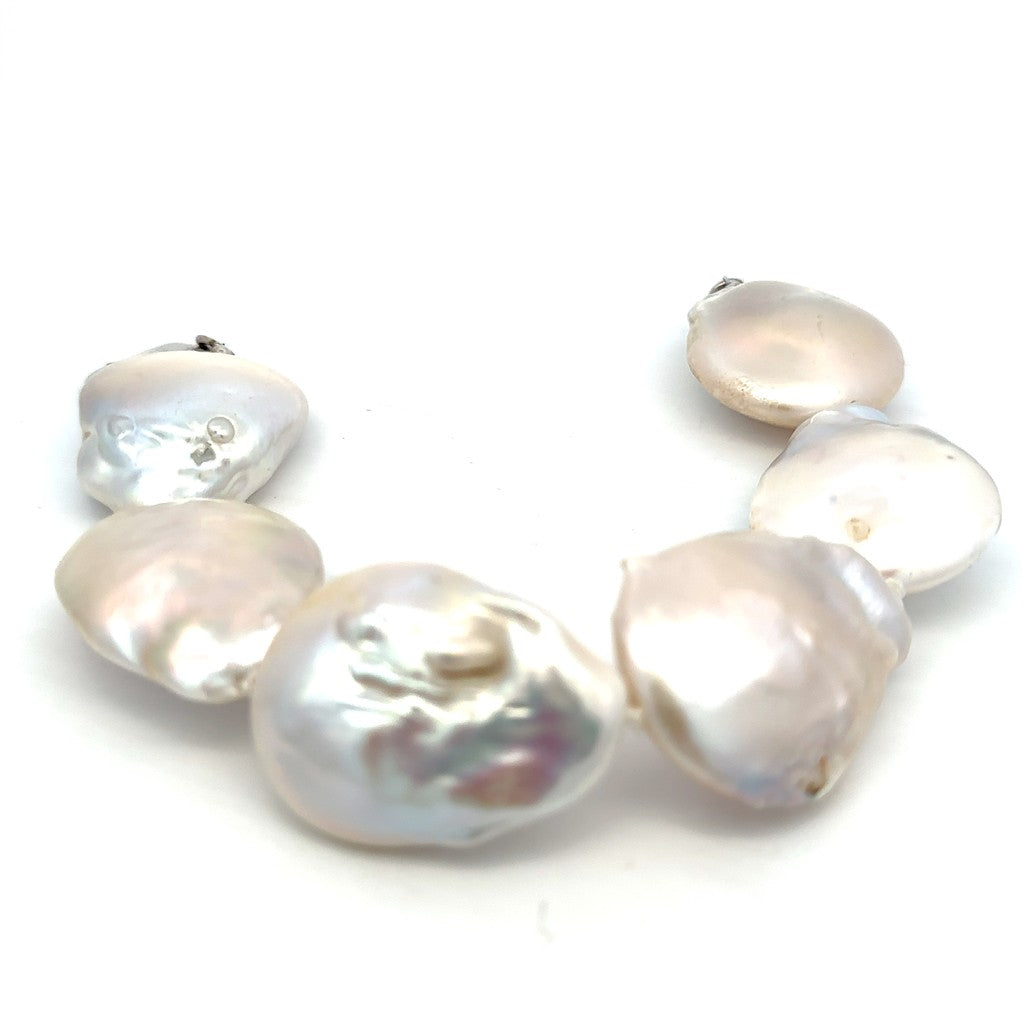 Cultured Fresh Water Pearls Bracelet Sterling Silver 8.5" Long