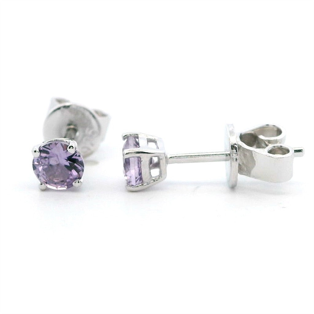 Sterling Silver Earrings With Colored Stone