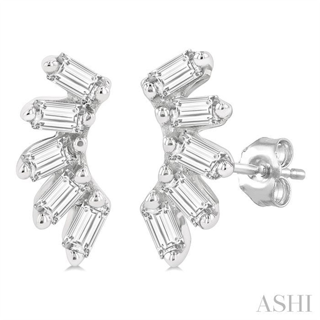 Diamond Love Bright Earrings 10 Karat Gold White 0.12 Carat Total Weight