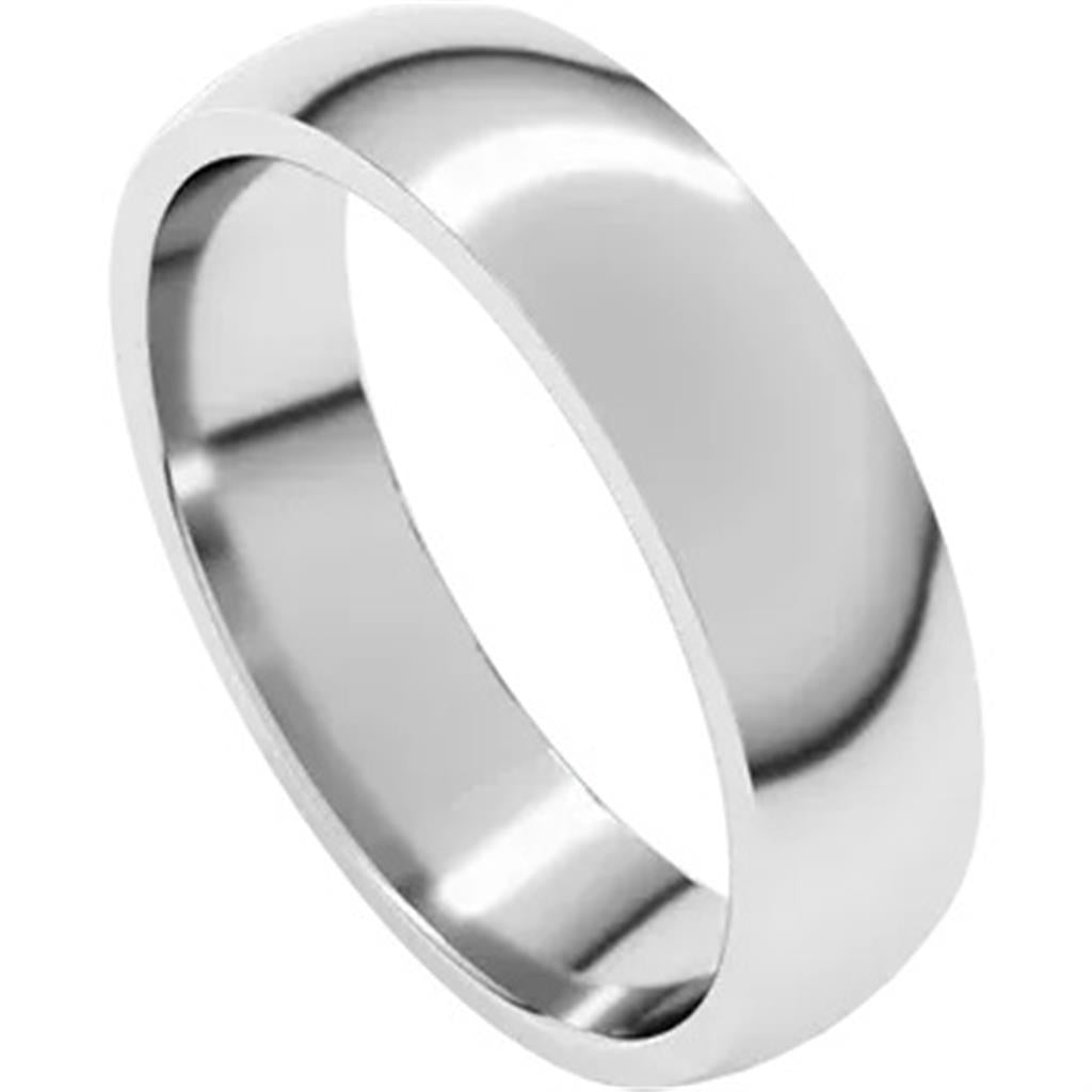 Straight Solid Style Wedding Band Alloy White 5mm wide size 11
