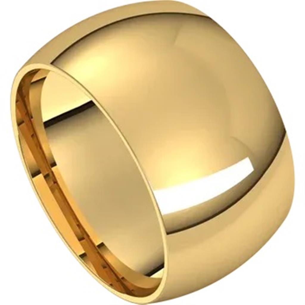 Straight Solid Style Wedding Band Alloy Yellow 10mm wide size 11